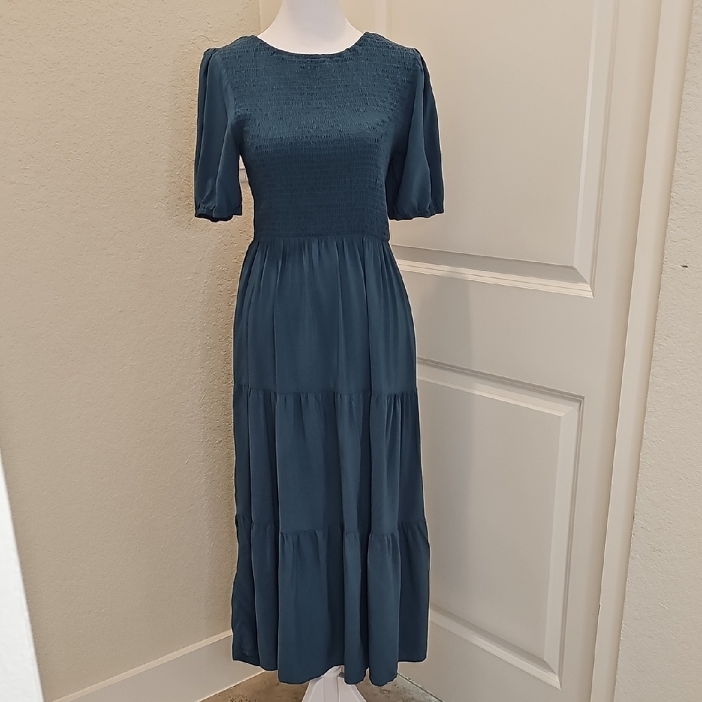 Zesica Teal Midi Dress Sz M